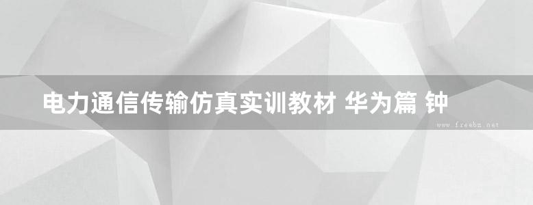 电力通信传输仿真实训教材 华为篇 钟成等 (2016版)